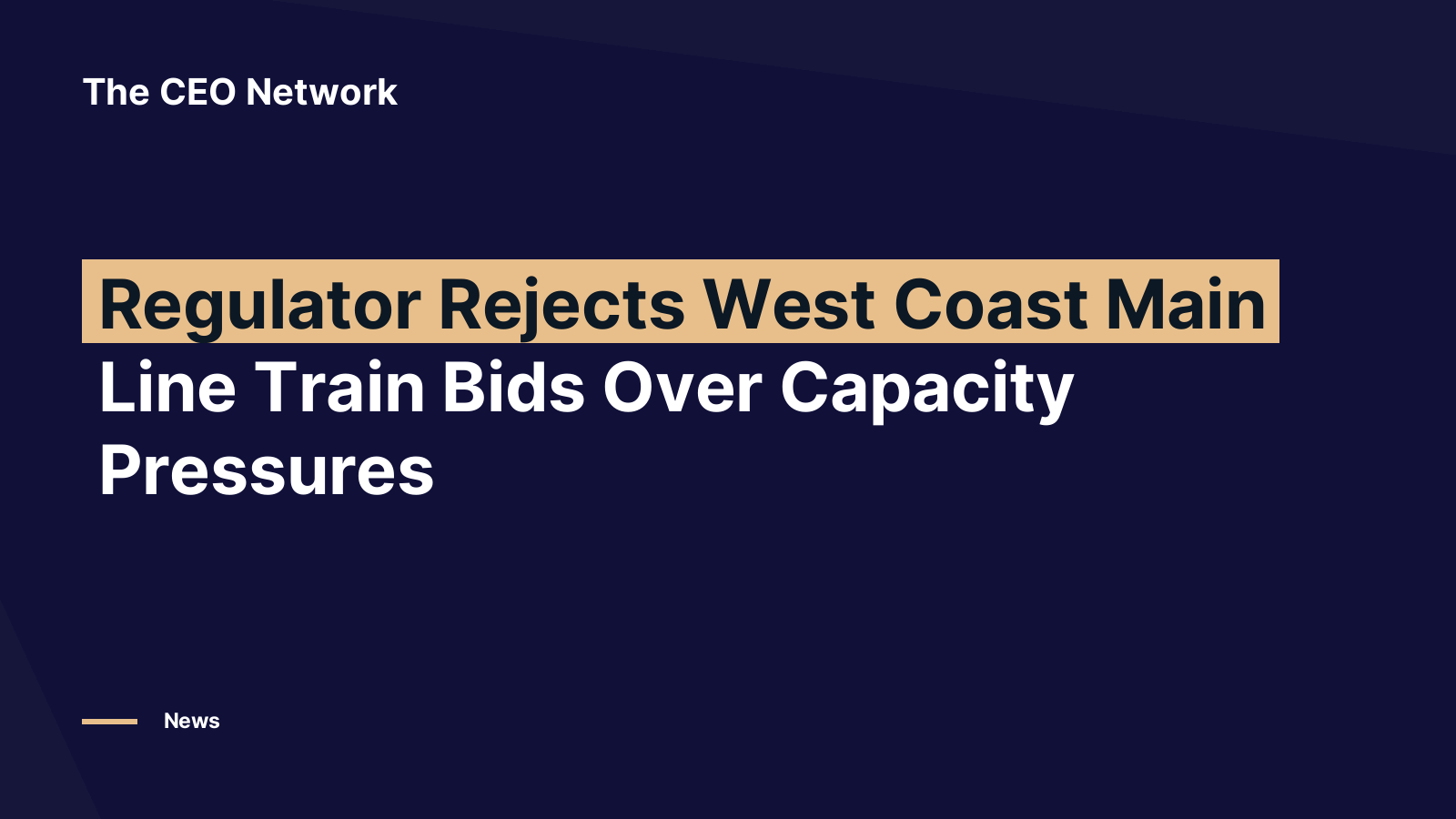Editorial graphic: Regulator Rejects West Coast Main Line Train Bids Over Capacity Pressures